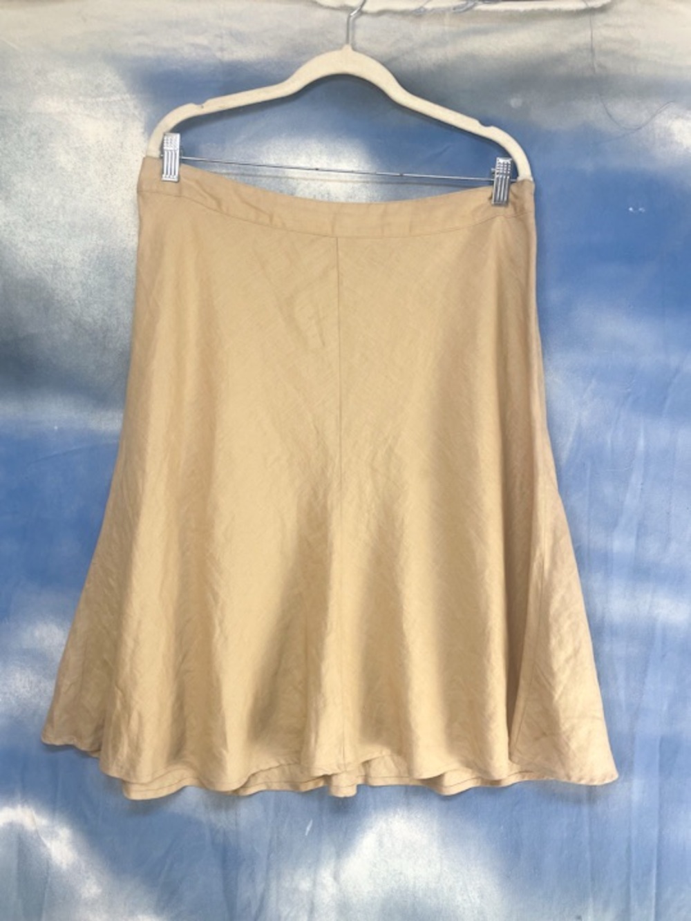 Mossimo 100% linen bias cut natural flax midi skirt